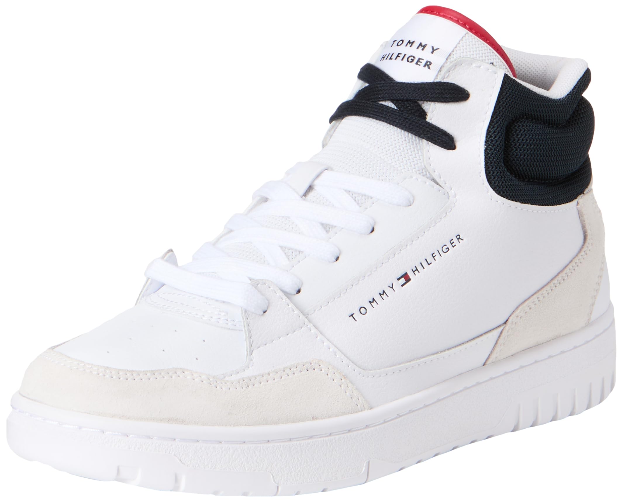 Tommy Hilfiger Men's Core Midcut Basketball Trainers, White (White), 10