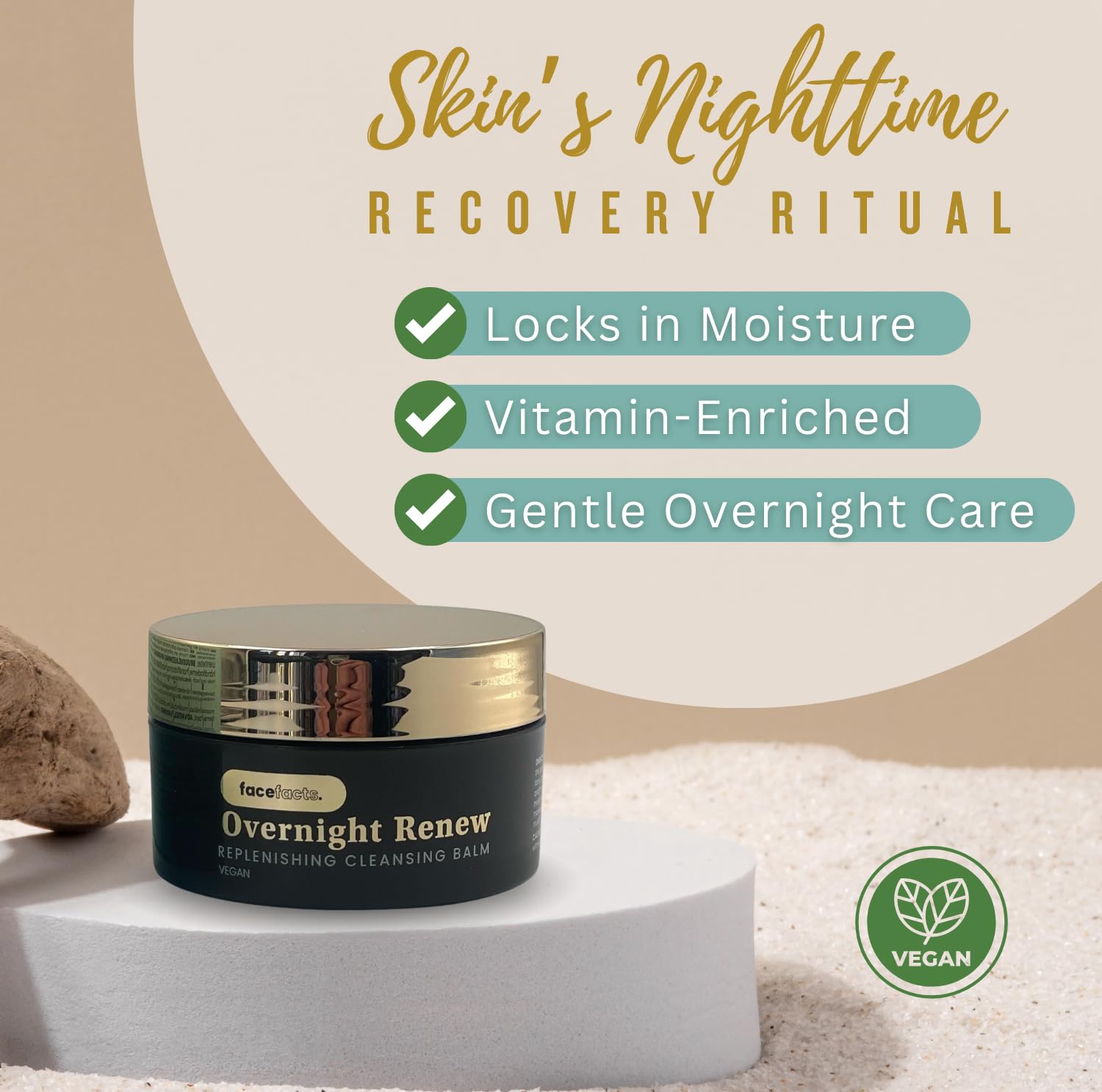 Vegan Skincare Gift Set, Night Cream and Serum Kit for Face & Eyes, Complete Beauty Care Kit with Headband - Image 2