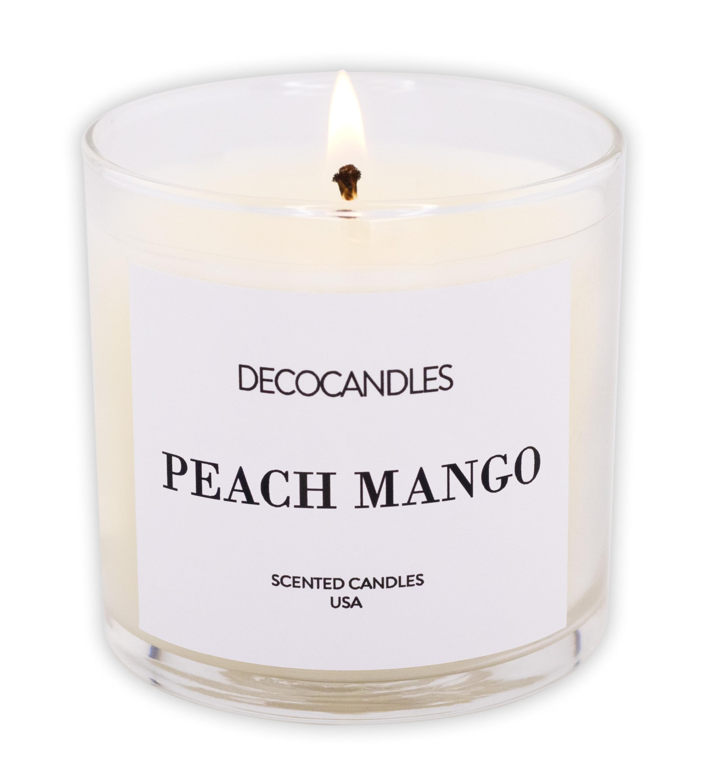 Urban Concepts by DECOCANDLES - Highly Scented Soy Candle - Long Lasting - Hand Poured in USA (6 Oz., Peach Mango)