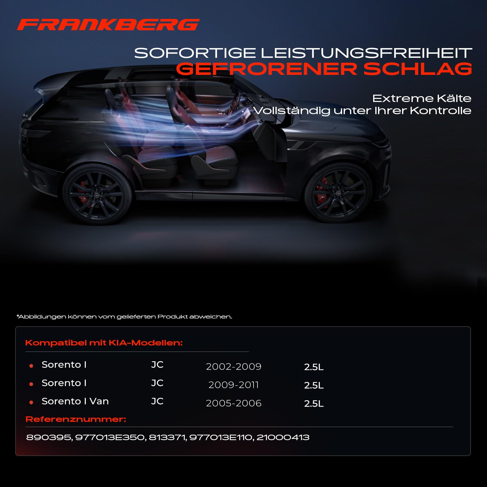 Frankberg Kompresor klimatyzacji, kompresor, klimatyzacja, sprzęgło magnetyczne, kompresor do klimatyzacji, zamiennik 977013E350