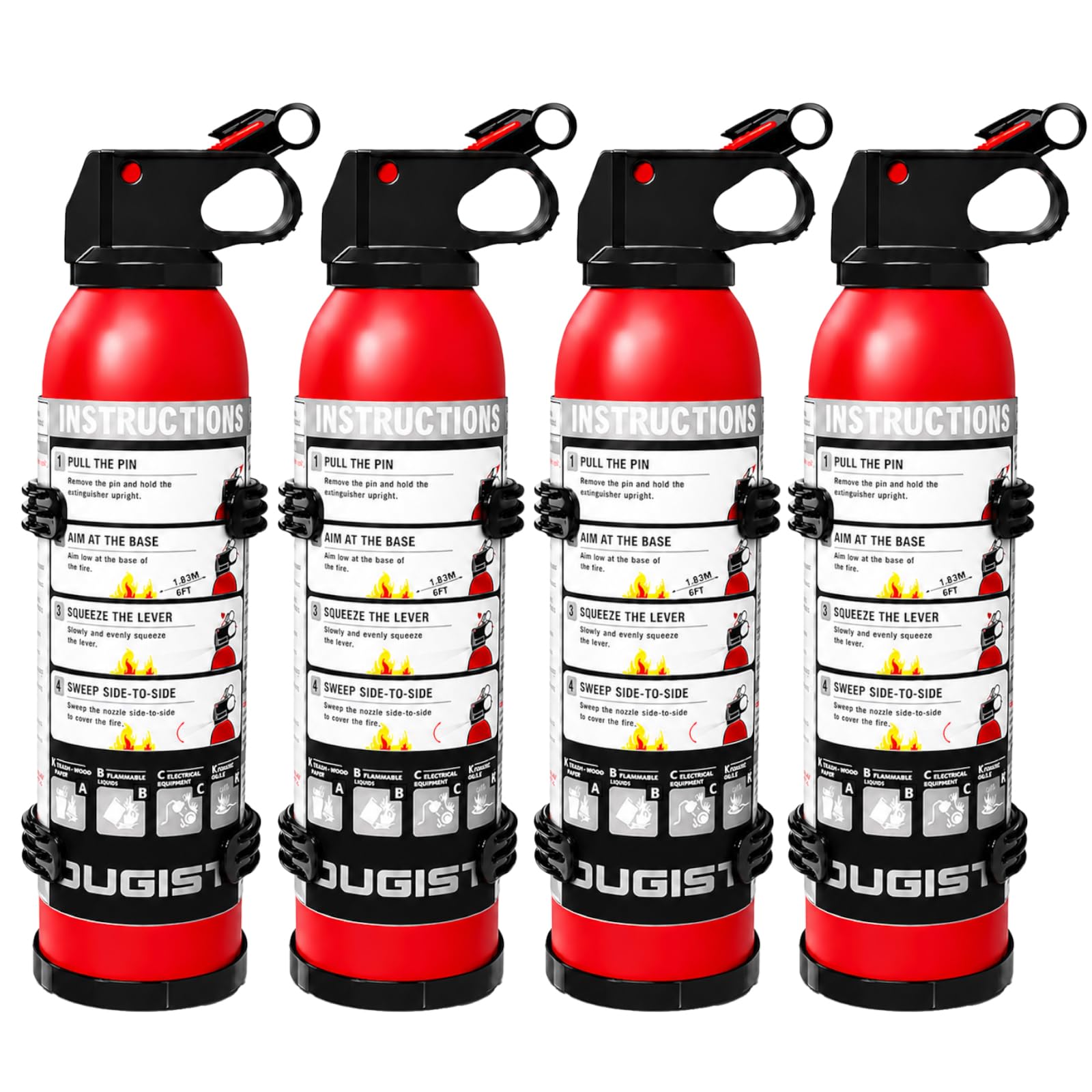 Small Fire Extinguisher for Home &amp; Car – (4-Pack, 1.32lb Each) Portable ABC Chemical Powder Fire Extinguishing Spray | for Kitchen Grease, Electrical, Vehicle &amp; Garage Fires, Easy to Use