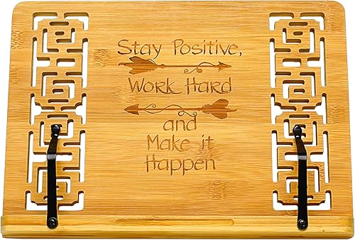 MEGREZ Soporte plegable de bambú para libros (13.2 x 9.4 pulgadas), marco de lectura, soporte para libro de cocina, tableta, libro de texto, soporte