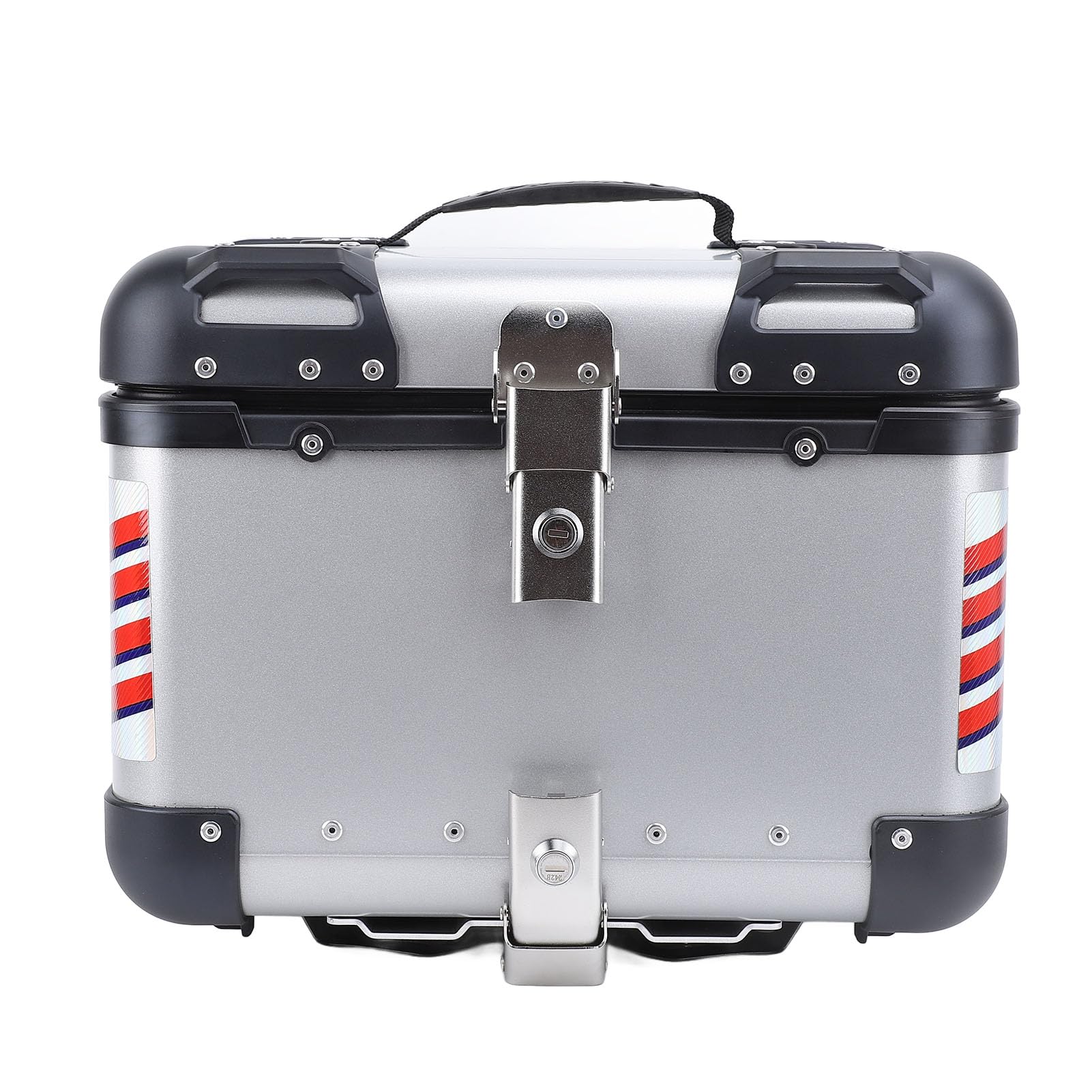 Baúl para Motocicleta, Caja Trasera Ligera de Aleación de Aluminio de 45 L, Baúl de Motocicleta con Cerradura de Seguridad, Pegatinas Reflectantes Resistentes Al Agua para Ajuste Universal