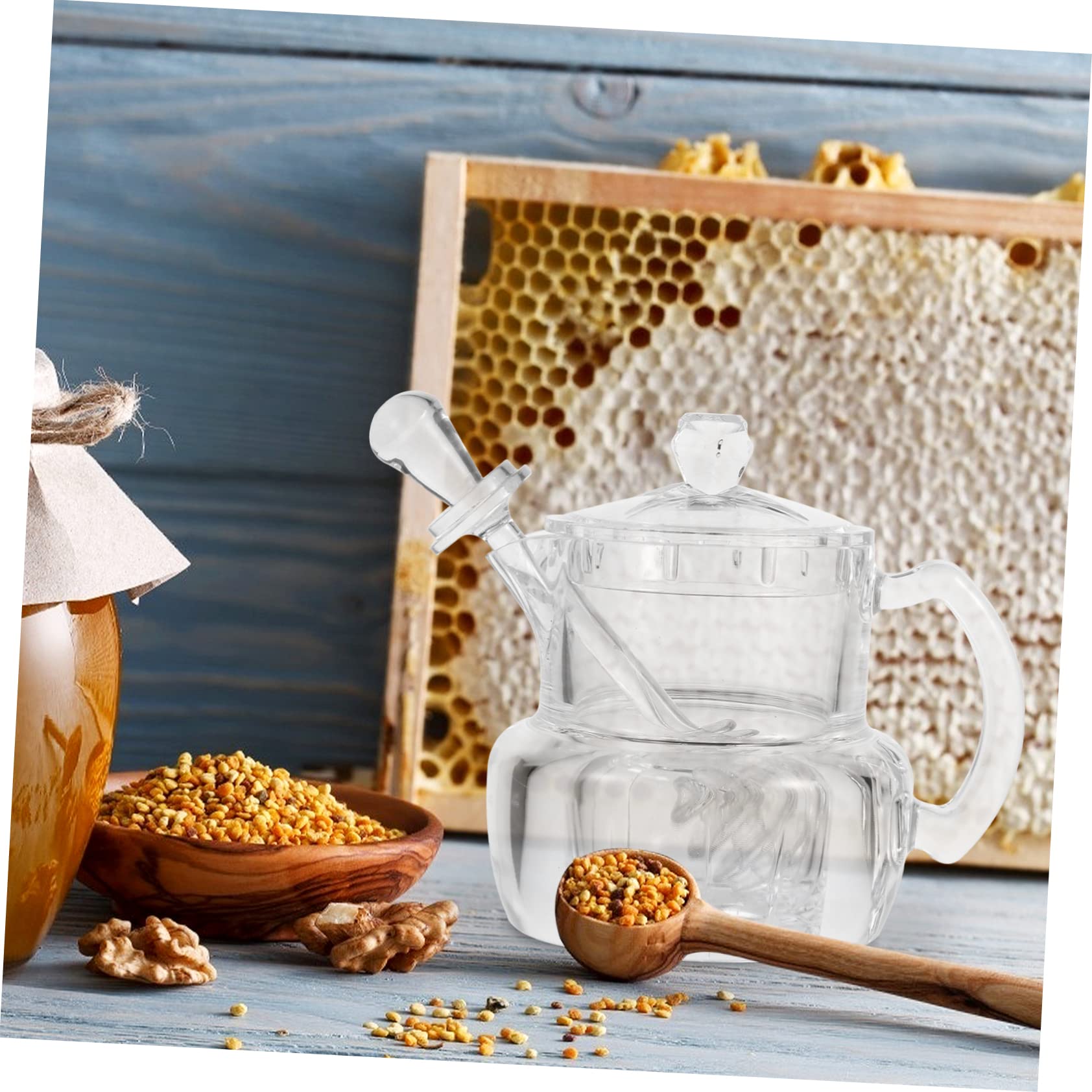 OFFSCH Honey Jar Honey Party Favor Acrylic Syrup Pot Dipper Kitchen Gadget Honey Pot Pot