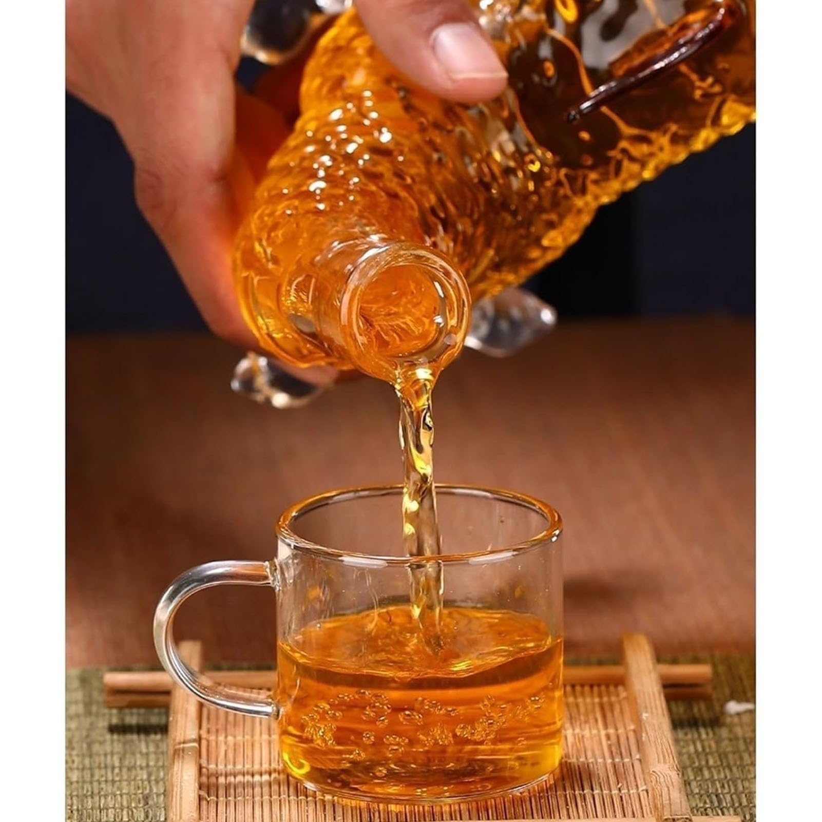 1000ML Decantador Whisky Arte Escultura - Botella De Whisky O Vino De Cristal Sin Plomo Con Dragón Oriental 3D, Decantador De Whisky O Vino Personalizado Con Forma De Animal.