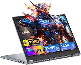15.6 inch 2 in 1 Laptop, Touchscreen Computer with AMD R3-3200U, Gaming Laptops 16GB RAM 512GB SSD, Computers Lap top 1920...