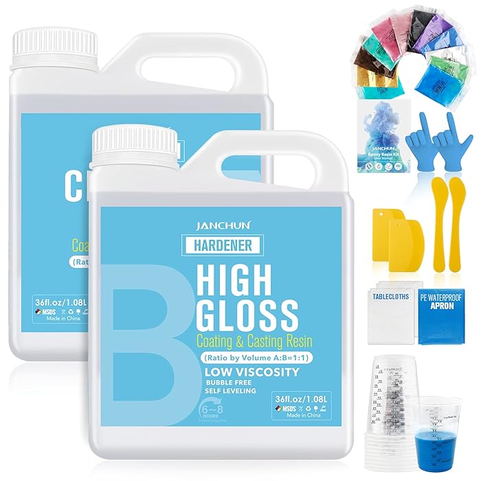 Buy Epoxy Resin Kit JANCHUN 72oz Crystal Clear Coating and Casting