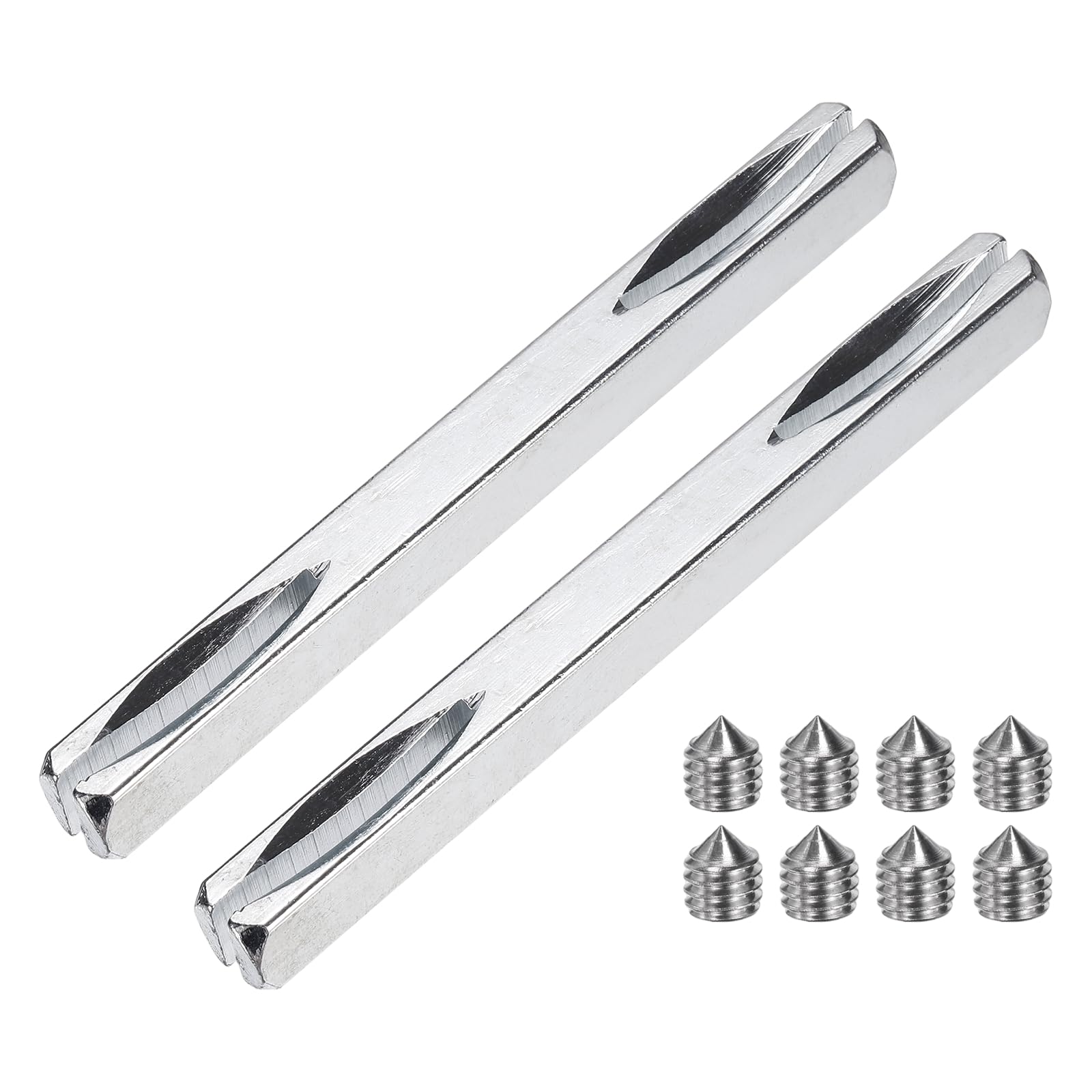 sourcing map 2 Pcs Door Knob Spindle, 90mm Long Spare Door Handle Spindle Bar with Hex Screws, Square Doors Handle Parts Lock Replacement Part for Furniture Assembly, DIY Projects, Silver Tone