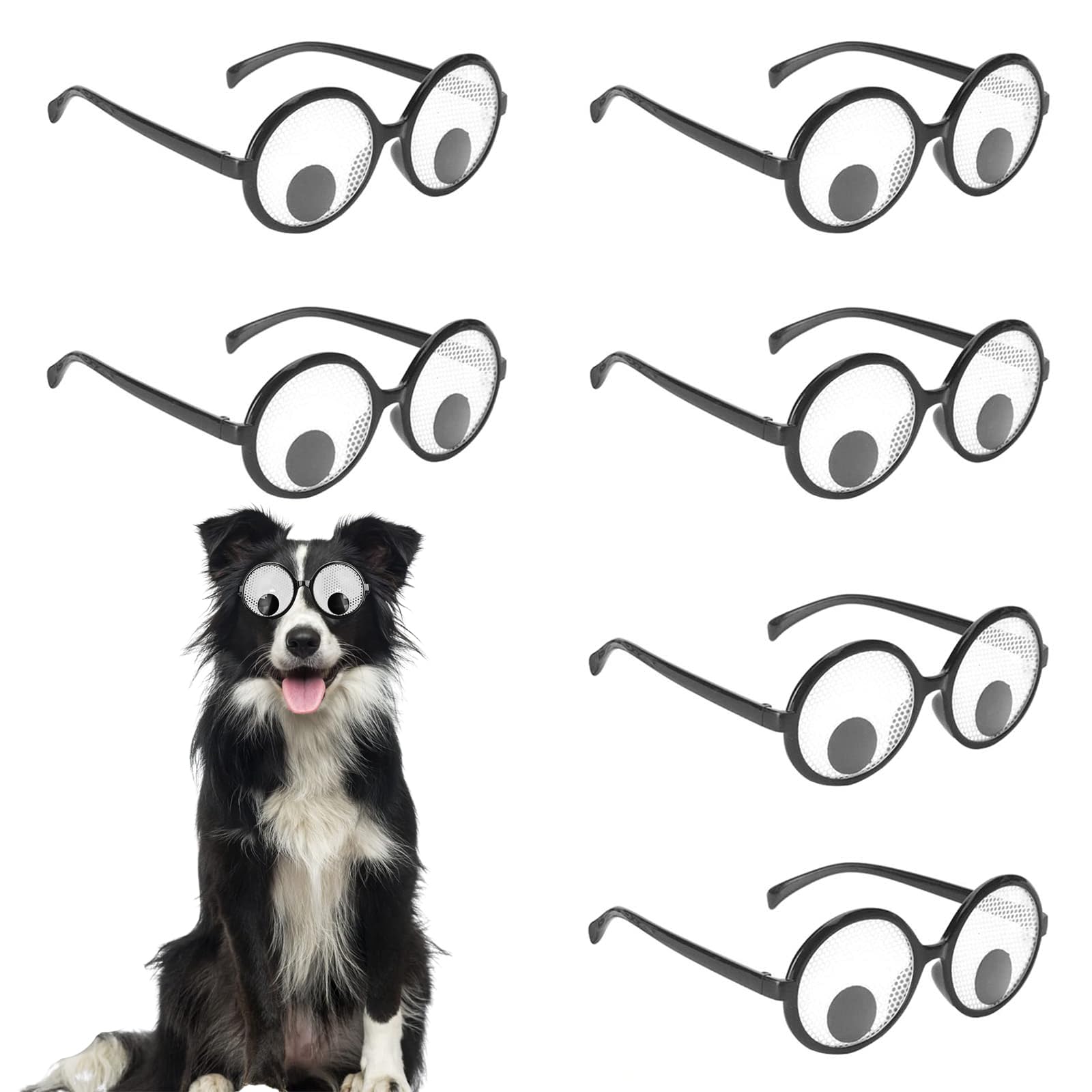 Sweet seven Giant Shaking Googly Eyes Glasses - Funny Eyewear for Halloween & Parties - 6Pcs Set for Adults & Kids