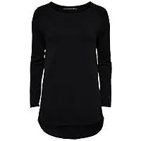 ONLY Mila Lacy L/S Long Pullover Knt T-Shirt Donna, Nero (Black)