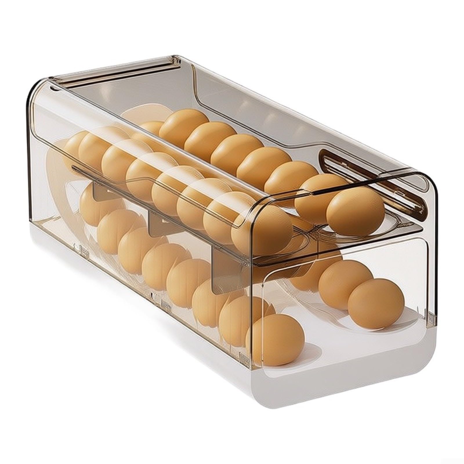 Dispensador de huevos rodante de plástico para un desayuno rápido