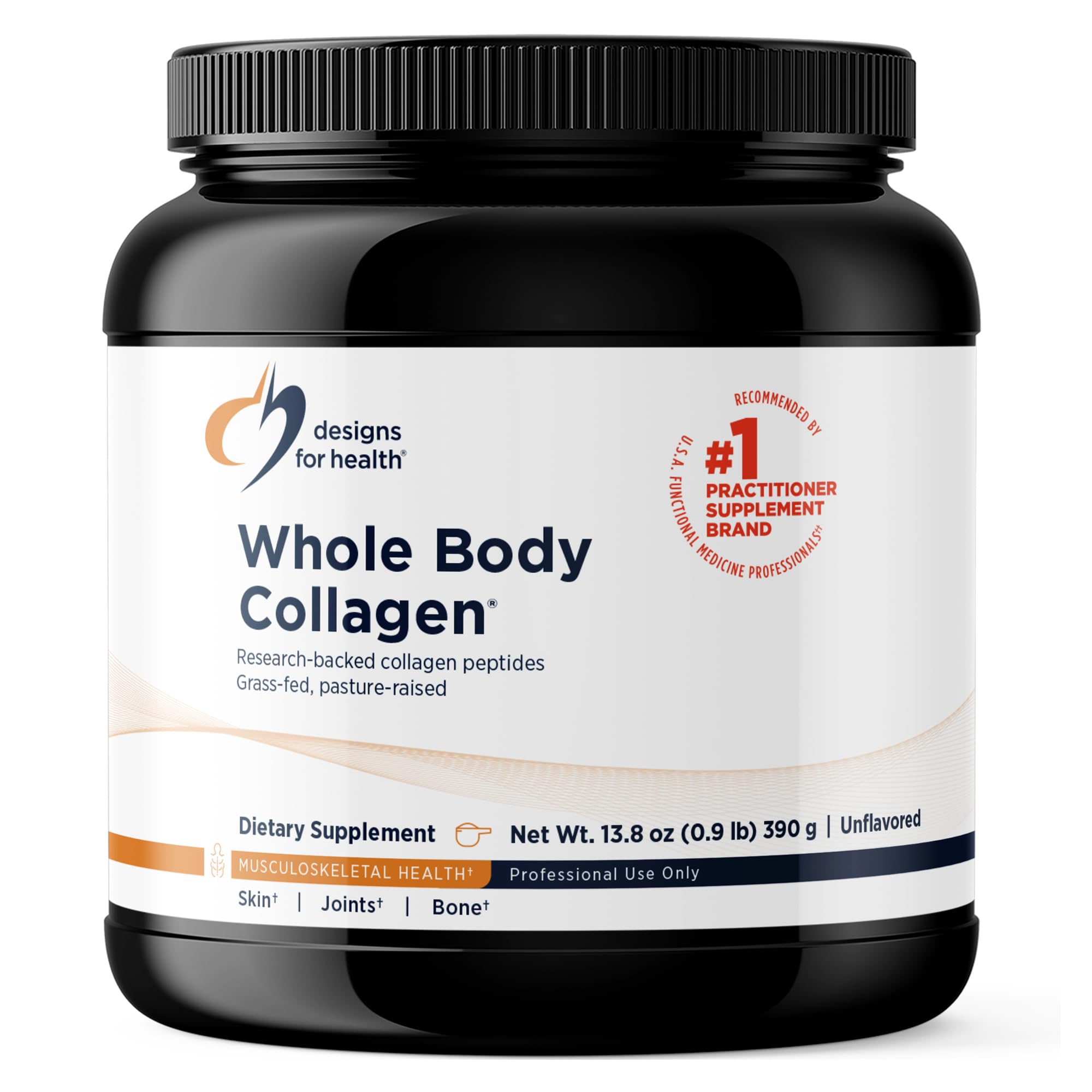 Whole Body Hydrolyzed Collagen Peptides Powder (390g - 30 Day Supply - Unflavoured) - Pure Collagen Peptides for Skin, Hair, Nails & Bone Health - with Bovine, Marine & Avian Collagen Peptides