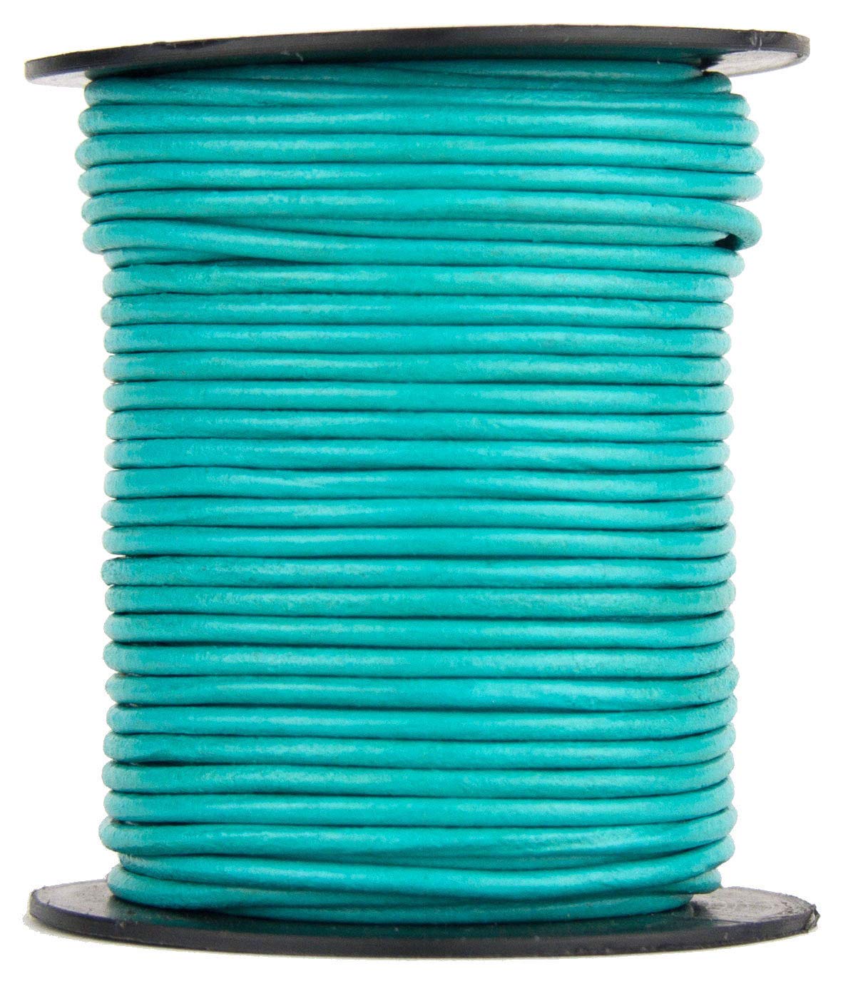 Turquoise Round Leather Cord 1 mm 10 Meters (11 Yards)