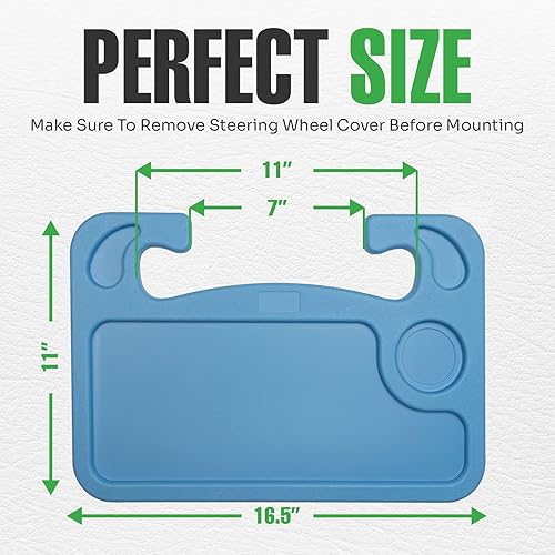 Miniatura 10 de lebogner Bandeja para volante, bandejas de comida para automóvil para comer, laptop, tableta, iPad o portátil, gancho para volante automático