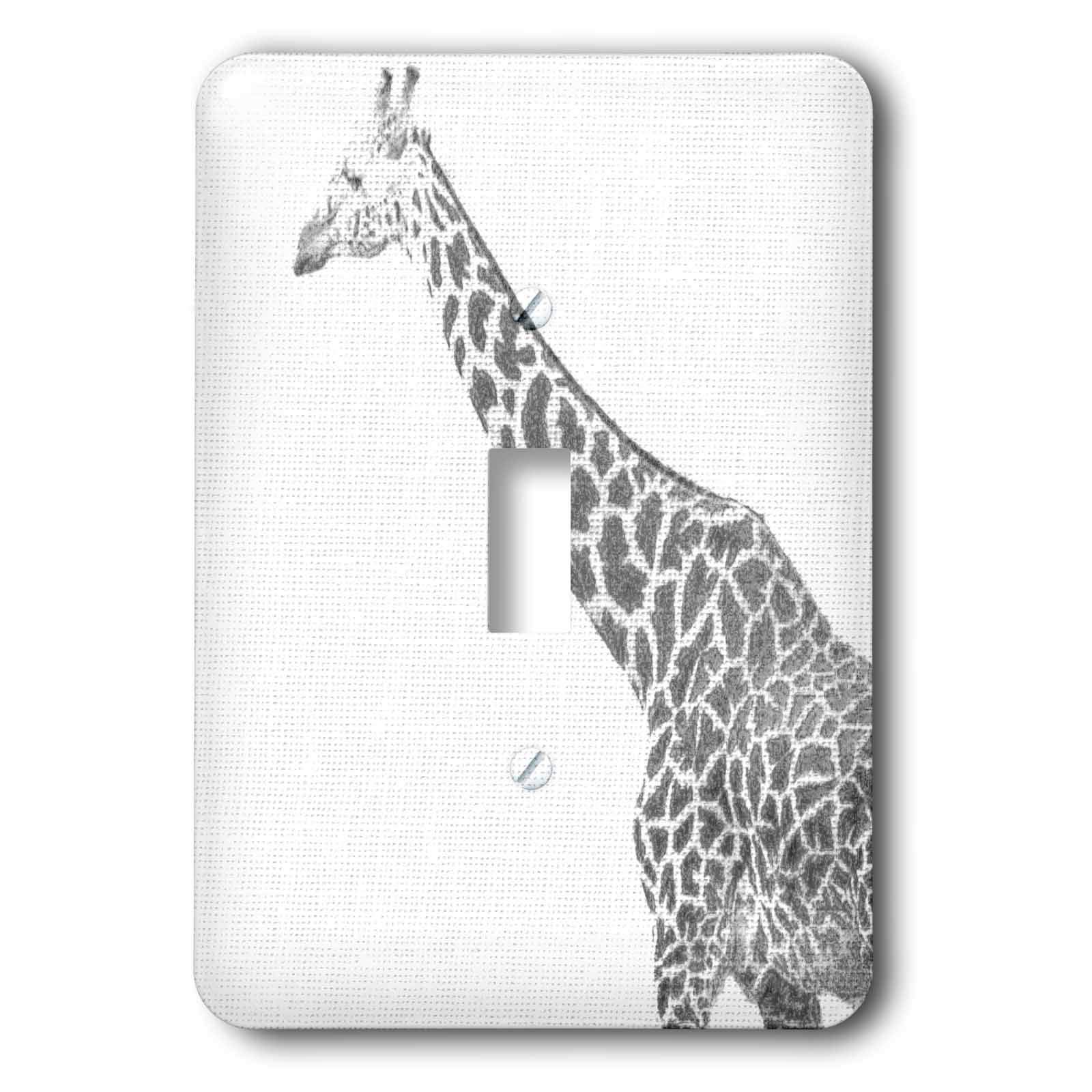 Interrupteur à baïonnette design girafe noir et blanc haute finition 3dRose