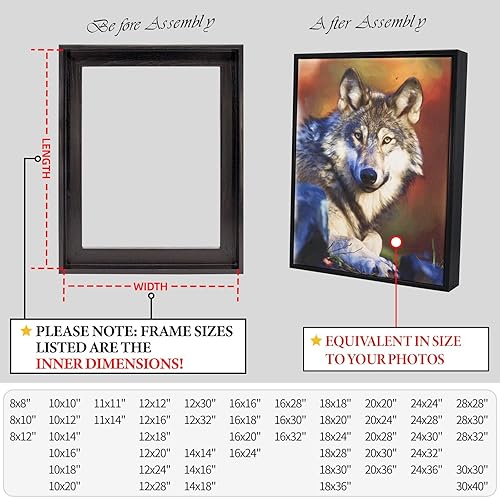 Miniatura 4 de Marco de madera para lienzo grueso de 16.0 x 20.0pulgadas 1.25pulgadas de grueso Más de 25 tamaños y 4 colores Marco para lienzo de artista, pintura