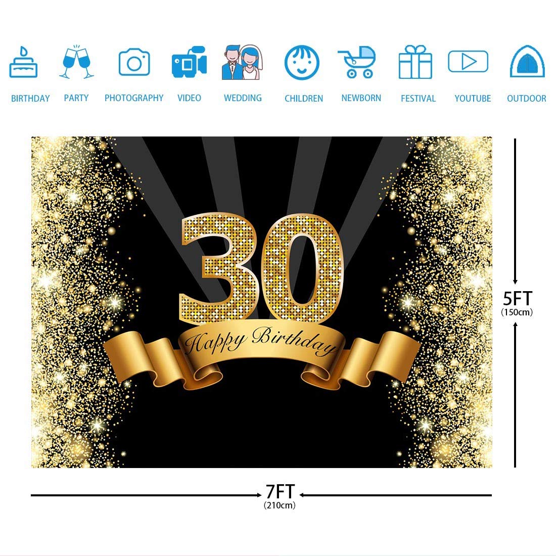 Cartel De Cumpleaños, Telón De Fondo De Letreros De Feliz Cumpleaños 30