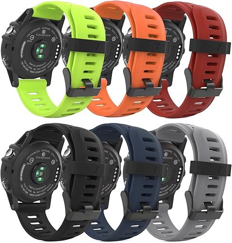 MoKo Band compatible con Garmin Fenix 3Fenix 5X 6 paquetes Correa de repuesto de silicona suave para reloj inteligente Garmin Fenix 3Fenix 3 HRFenix