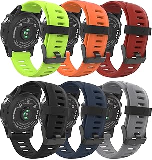 MoKo Band Compatible with Garmin Fenix 3/Fenix 5X, [6PACK] Soft Silicone Replacement Watch Band for Garmin Fenix 3/Fenix 3 HR/Fenix 5X/5X Plus/D2 Delta PX/Descent Mk1 Smart Watch, Multi Color A