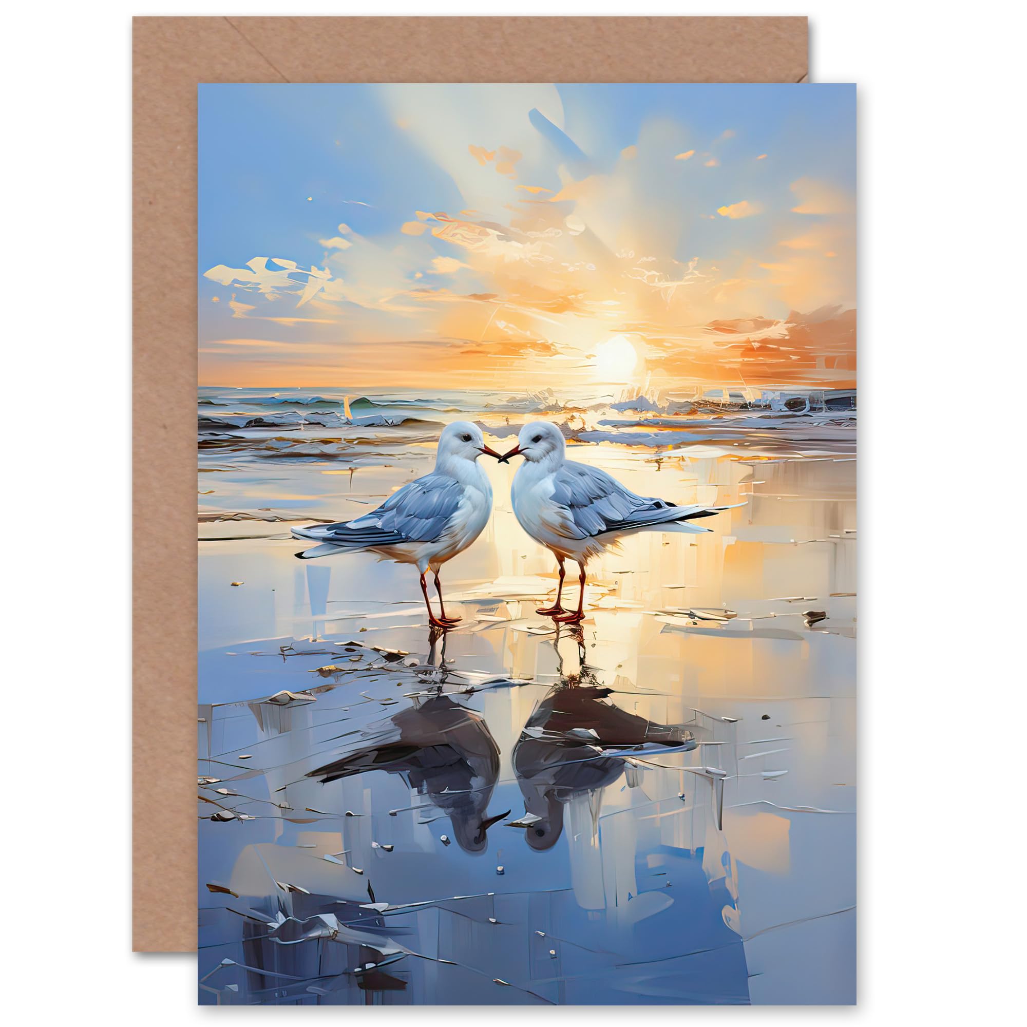 Artery8 Greeting Card - Coastal Landscape - Blue