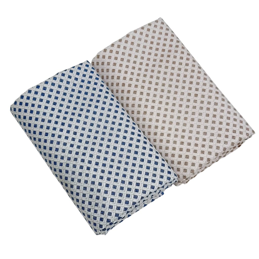 arogmira Men's Unstitched Shirt & Pant Fabric Combo | Poly Cotton Printed Shirting (2.5 Mtrs) & Trouser Material (1.4 Mtrs) 1 Set-picture-13