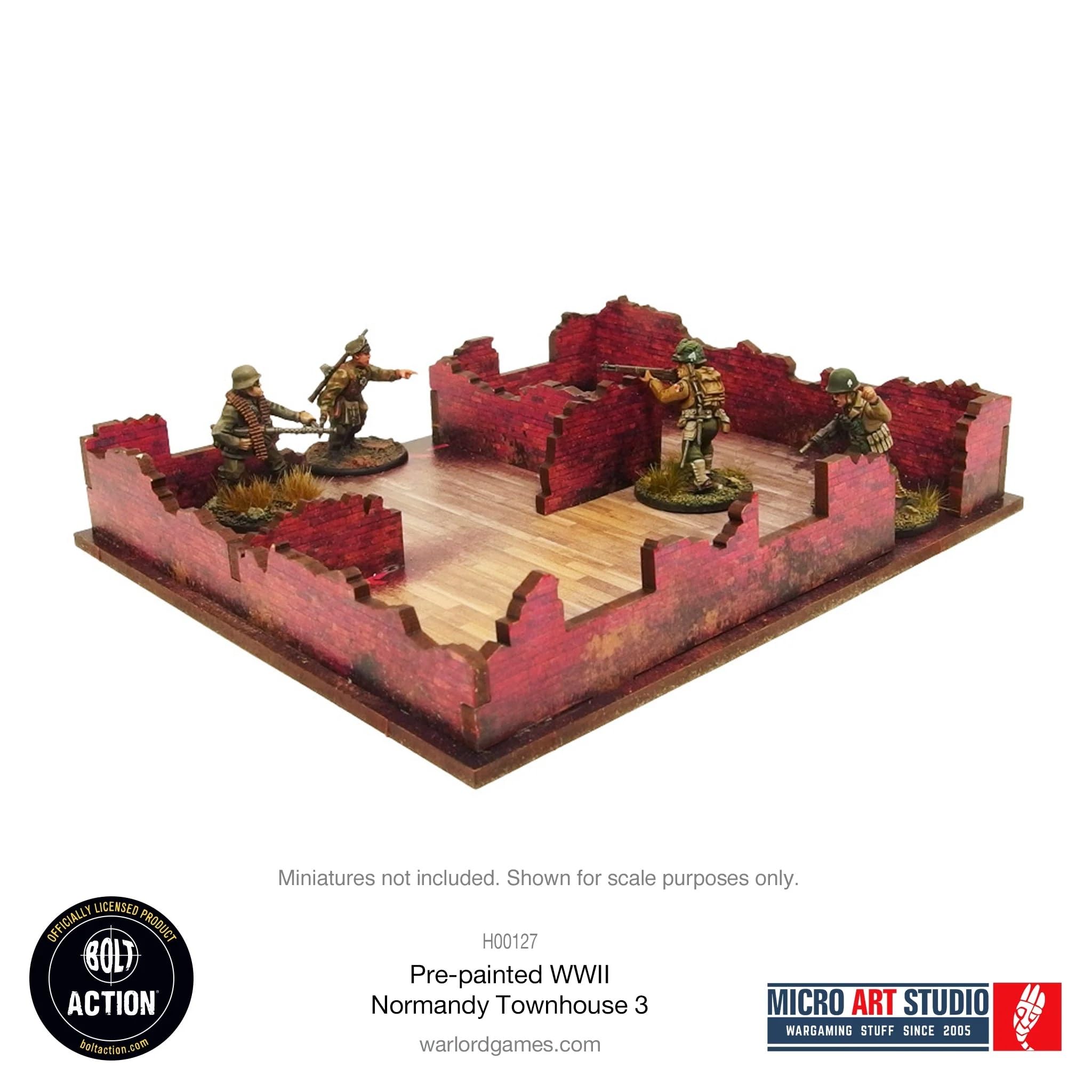 Micro Art Studio: WW2 Normandy Townhouse 3 HDF wstępnie pomalowany teren