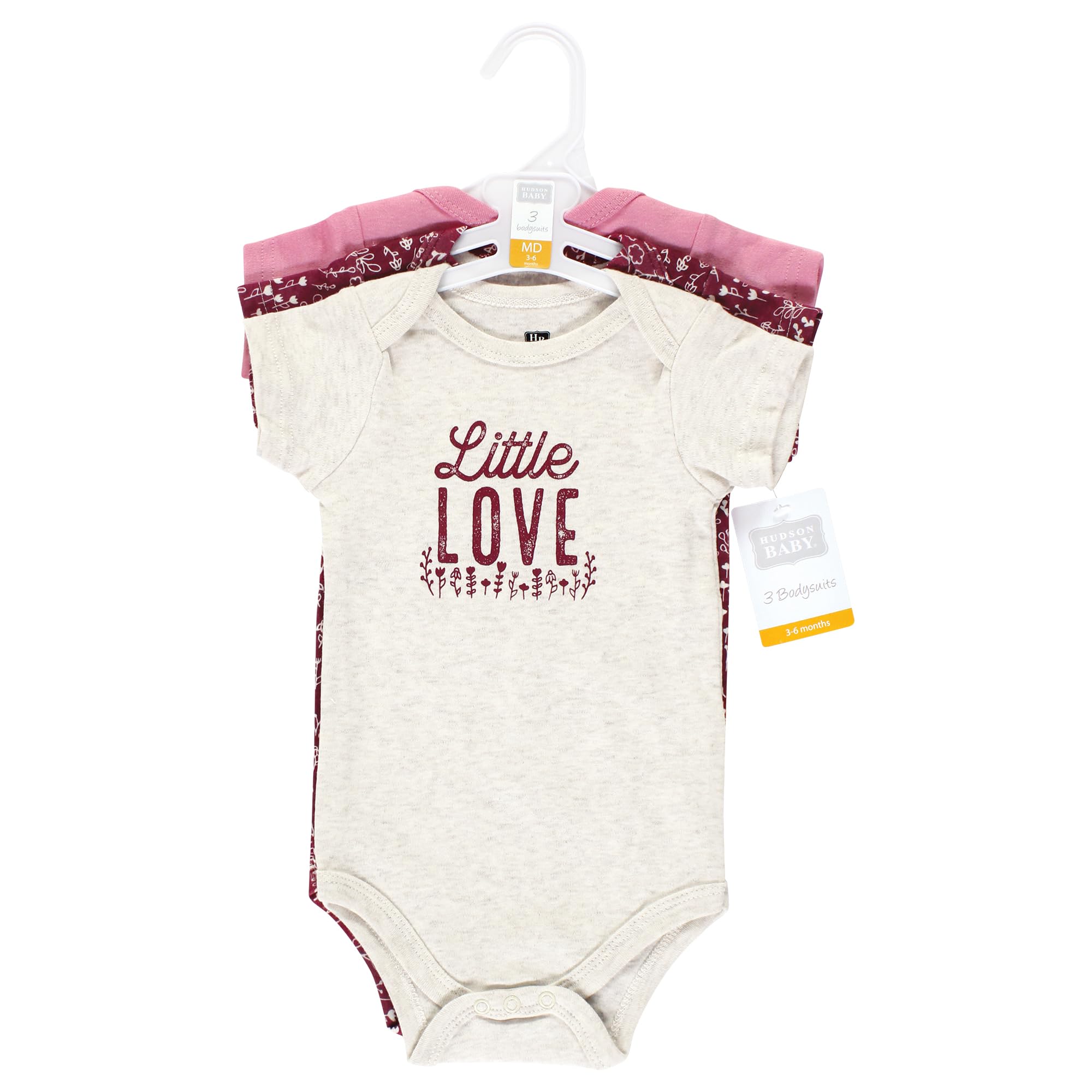 Hudson Baby - Body de algodón para bebé, Pequeñas flores de amor, Recién Nacido