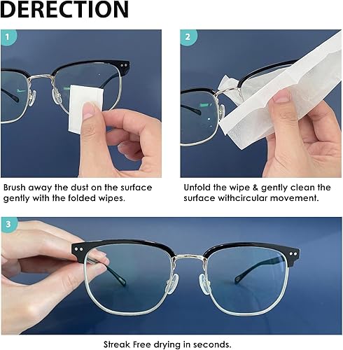 Miniatura 6 de 150 toallitas limpiadoras para lentes, prehumedecidas individualmente envueltas sin manchas, sin rayas, para lentes de sol, lentes de cámara, gafas
