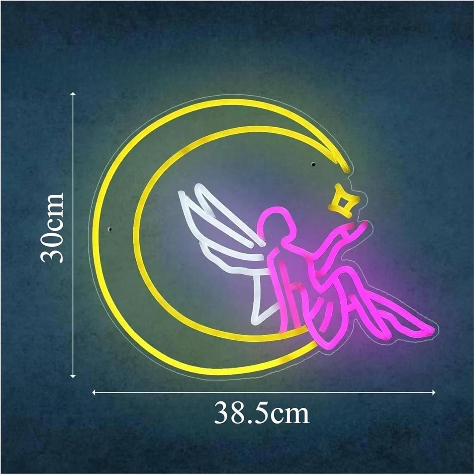 Per insegna al Per neon con retro Moon Fairy, luce variabile per camera da letto