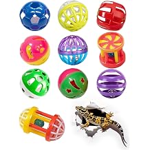 10 Pack Reptile Play Balls, Hollow Plastic Tank Toys for Bearded Dragons