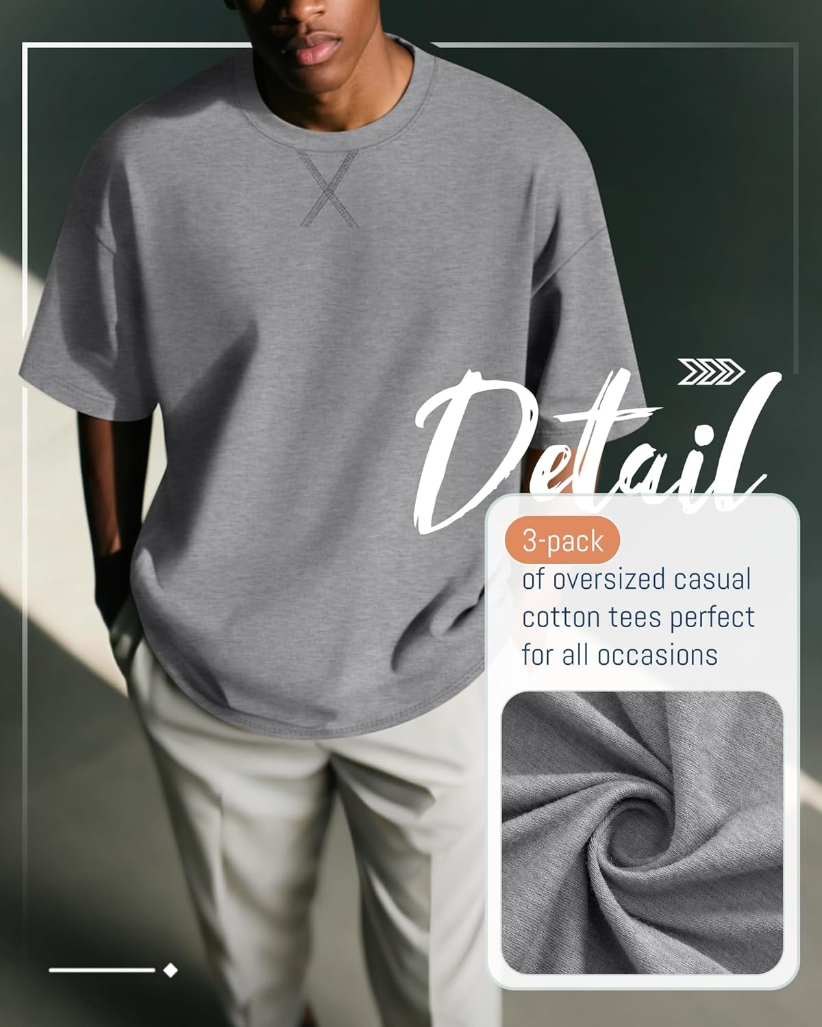 Neer 3 Pack Men's Oversized T Shirts Lightweight Crew Neck Tees Short Sleeve Loose Fit Tops Soft Casual Basic Blouse