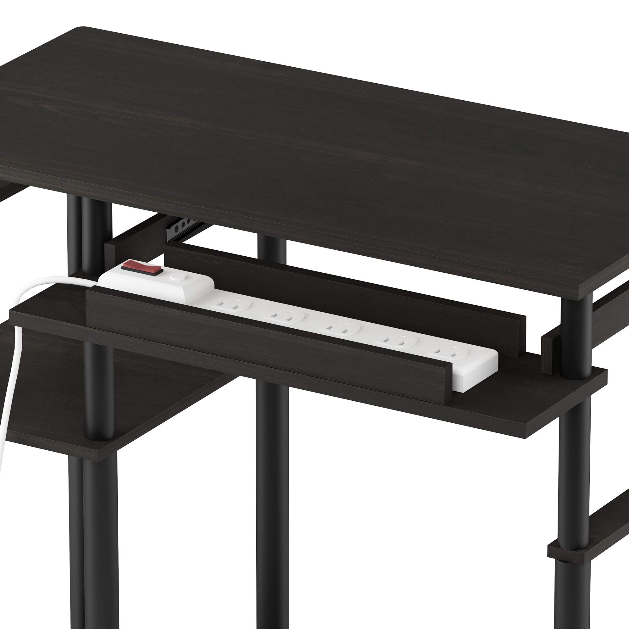 Furinno Bureaux d'Ordinateur, Bois, Expresso/Noir, Taille Unique, One Size