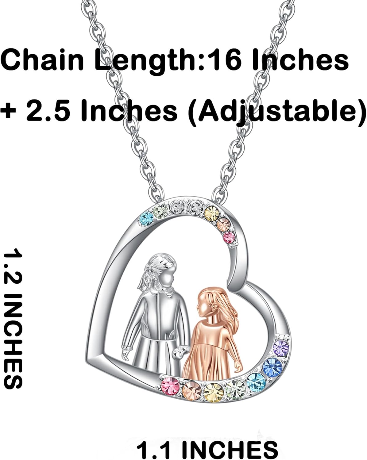 Sisters Gifts from Sister-Heart Sister Necklace for Big Little Sis-Sisters Christmas Birthday Valentines Day Gifts-Bff Friendship Necklaces - Image 5