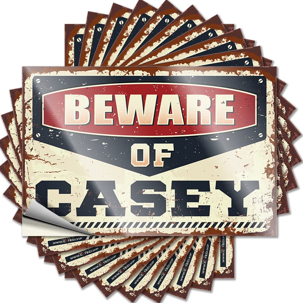 Beware of Casey Decals Farmhouse Front Porch Decor | Personalized Bottle Removable Decal Pack(12X18CM)