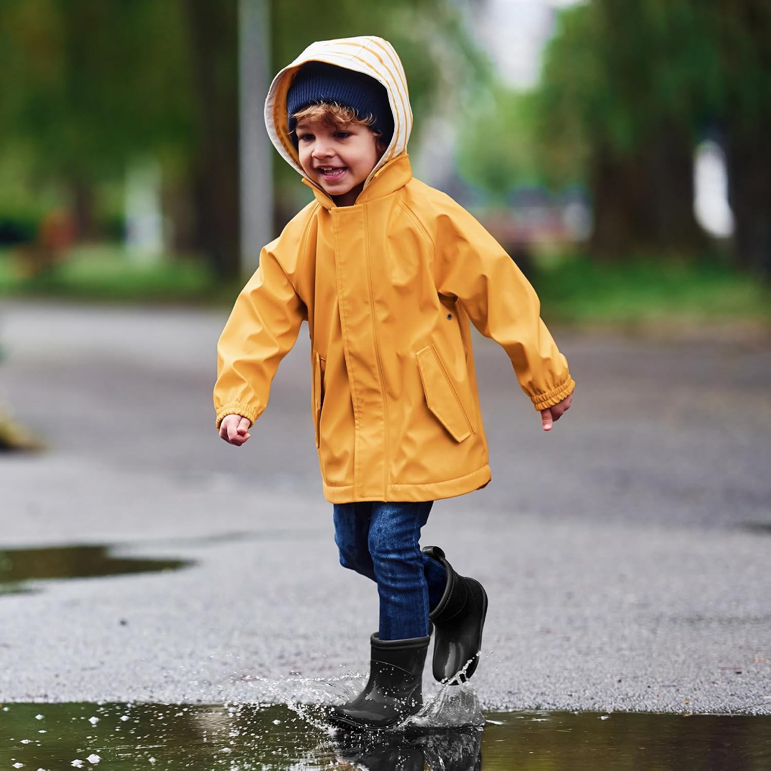 K KomForme Toddler Rain Boots Baby Easy-on Rain Shoes for Boy&Girl image 3