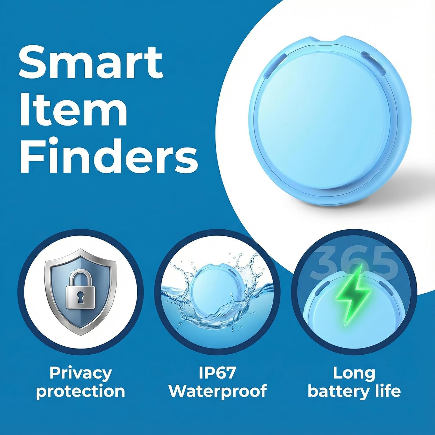 4 Pack Tags Tracker [Apple MFi Certified] Pair with Apple Find My(iOS Only) Smart Bluetooth Key Tracking Tags Item Finders Waterproof Worldwide Located Devices for Pet Wallet Backpack Dogs Luggage