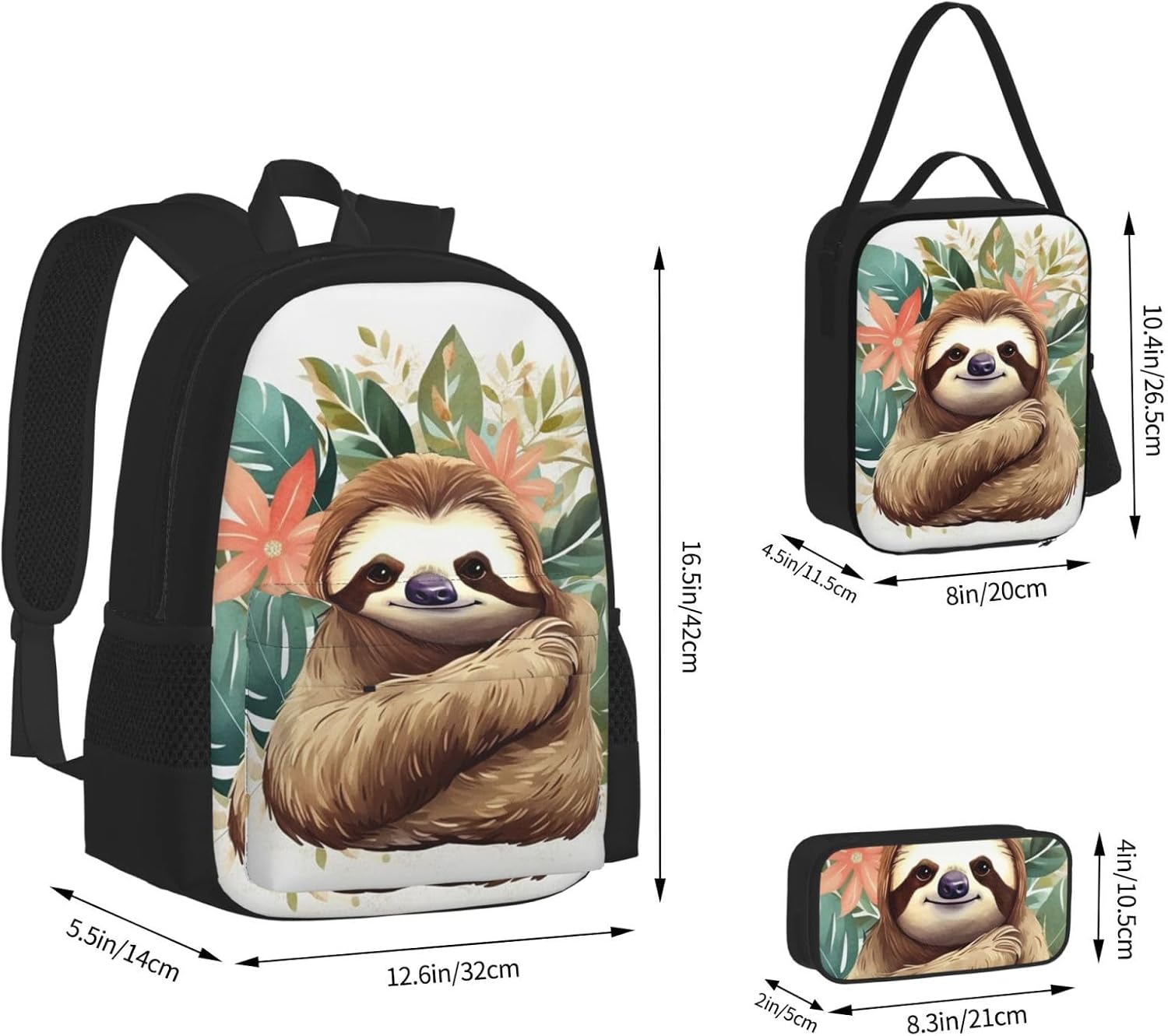 3 in1 Travel Laptop Backpack with Lunch Bag and Pencil Case Casual Daypack image 3