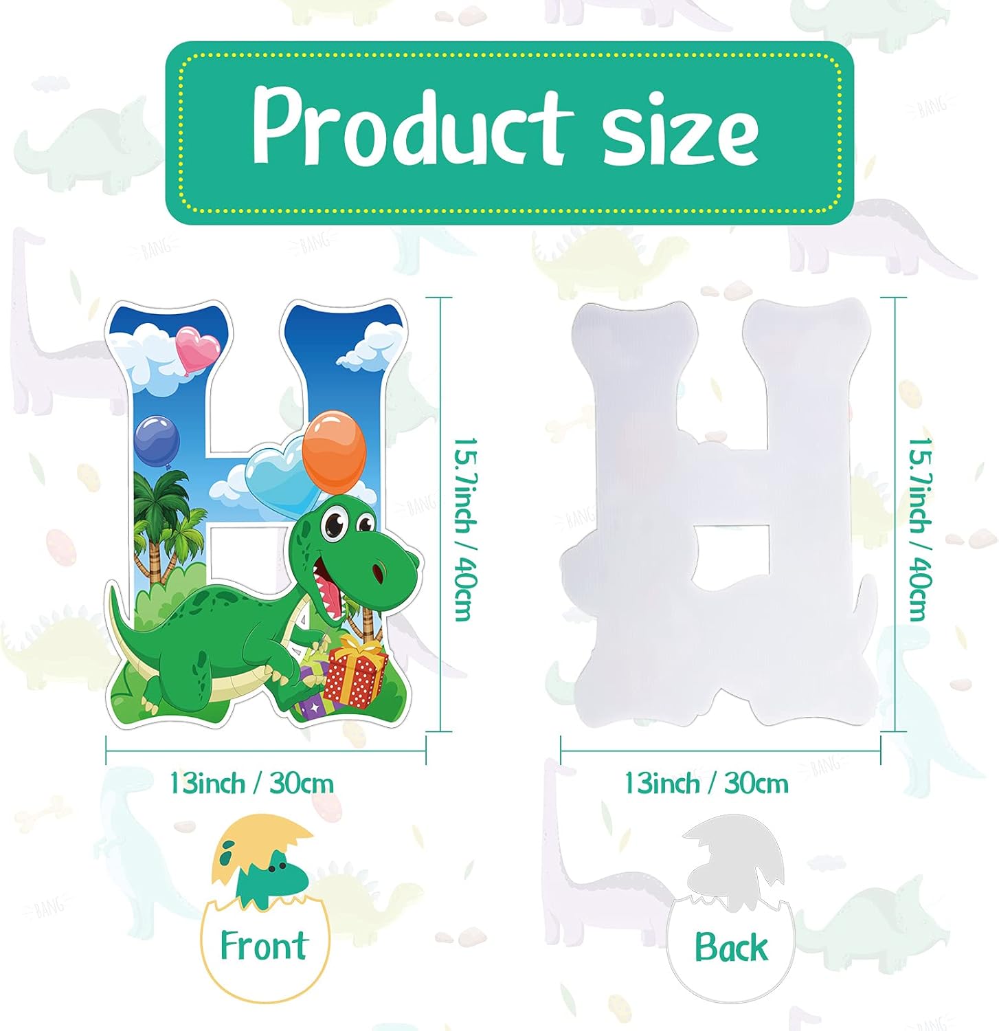 13 Pieces Happy Birthday Yard Sign Dinosaur Birthday Decorations Plastic Large Size Decorative Sign with Stake for Outdoor Garden Lawn