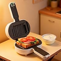 Vista 3 de Sandwich Press Hot Sandwich Half-portion Press Pan Non-Stick Waffle Maker for Breakfast Lunch Dinner Kitchen Apartment Dormitory Restaurant