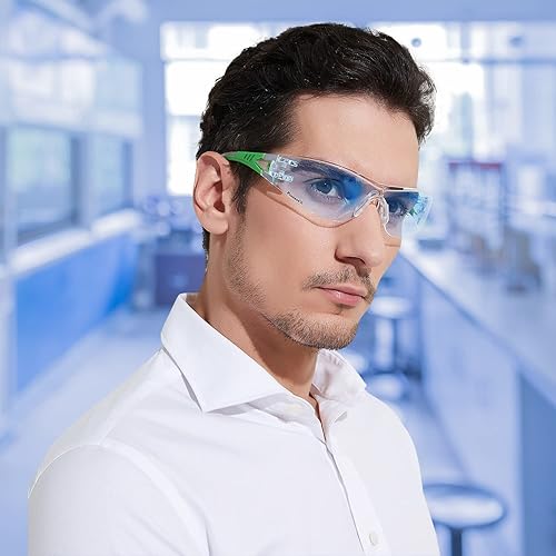 Miniatura 5 de ProtectX Gafas de seguridad para hombres y mujeres, lentes de sol de seguridad con lentes antivaho resistentes a los arañazos, agarres