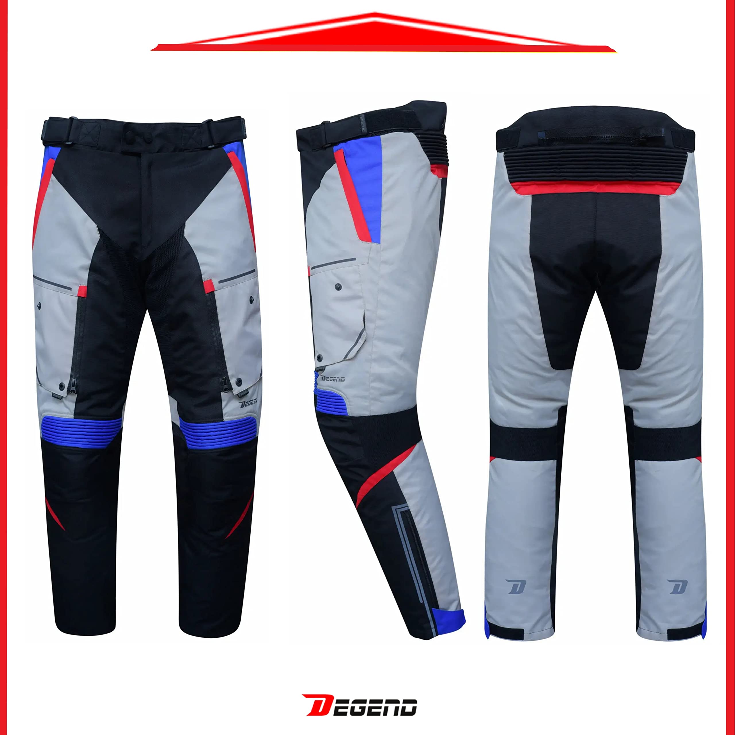 Sweep | Pantalon de Moto avec 2 Doublures Amovibles pour 4 Saisons | Ideal pour l'Hiver et l'Été avec Protections Amovibles - Homologuée CE