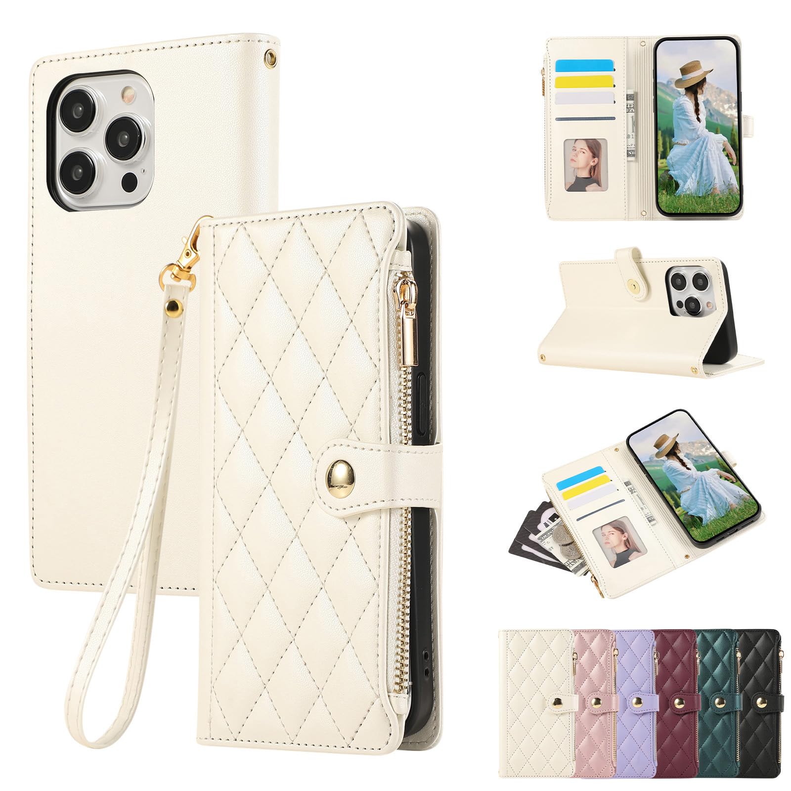 Amazon.co.jp: Rosbtib iPhone 13 Pro ケース 手帳型 財布型 カバー い