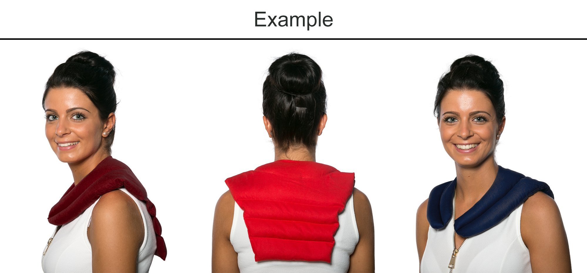Cuscino cervicale bio compartimentati con parte dorsale - Tessuto bio rosso e bianco a quadri - semi di farro bio - Riempimento bio + Tessuto bio - Cuscino termico per collo e schiena
