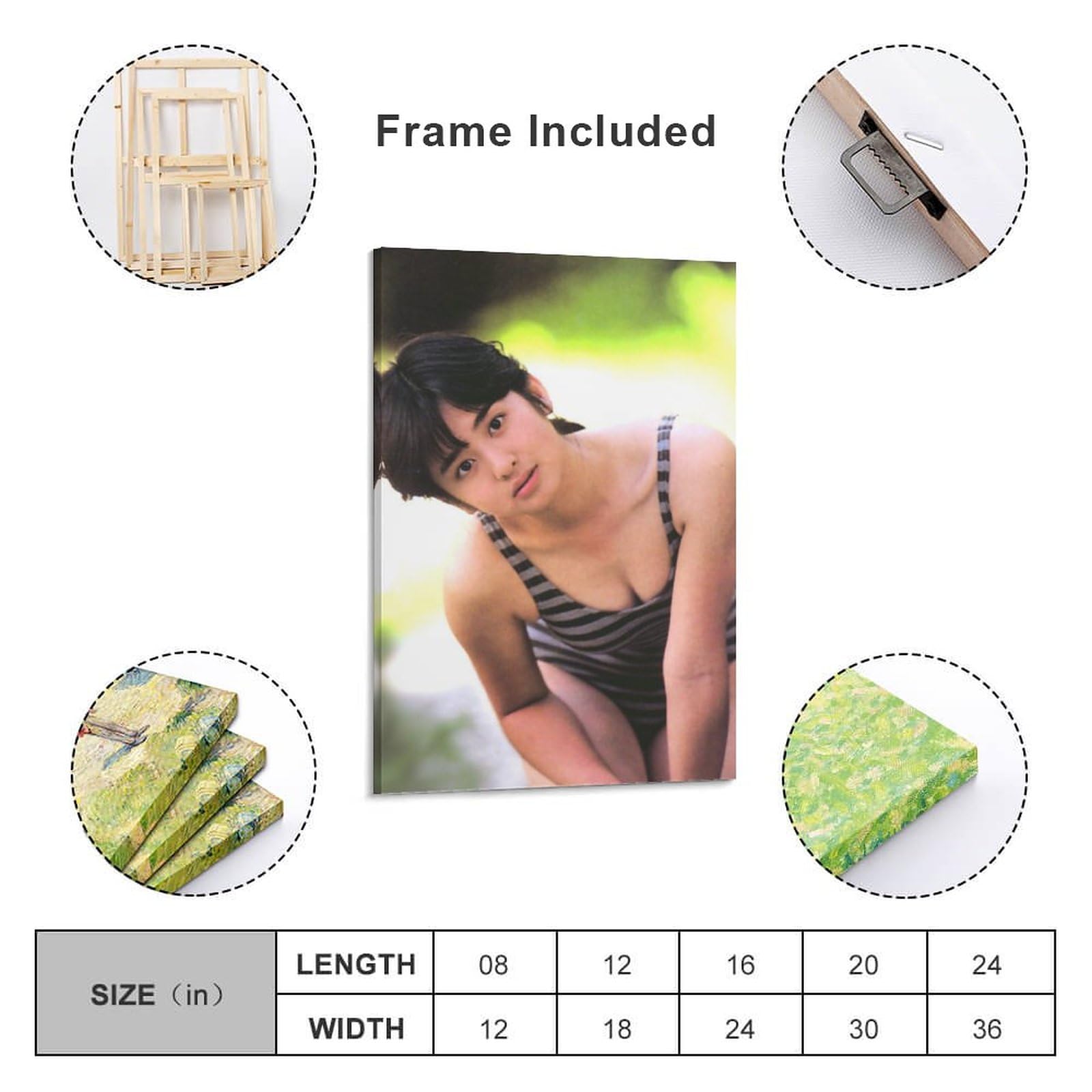 Amazon.co.jp: 斉藤由貴水着セクシー写真ポスター絵画 キャンバス 芸術
