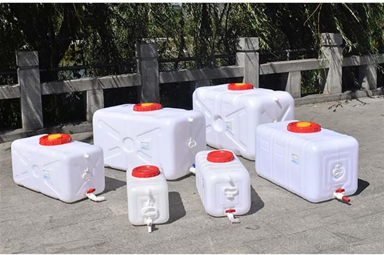 FIXARE JIESOO Kunststofftank Wassertank Regentonnen,25L/50L/75L/100L/150L/200L/300L Camping & Wandern Wasserspeicher Wasserbehälter Multifunktionaler Wassertank(25L)