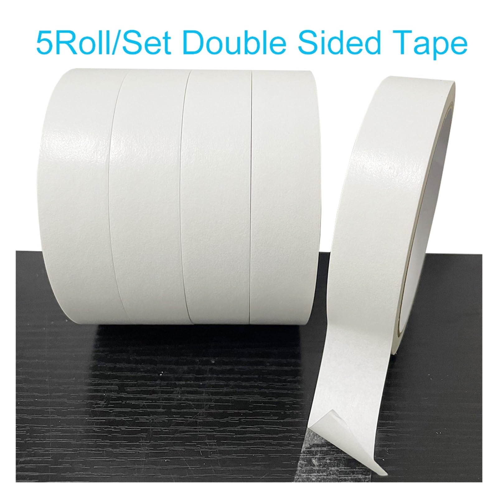 DAVBIR 5 Rollos de Cinta Adhesiva de Doble Cara, Cinta Adhesiva Fuerte Ultrafina, Suministros Escolares de Oficina, Ancho Opcional de 10M Perfection (Size : 10M, Color : 50mmx5rolls