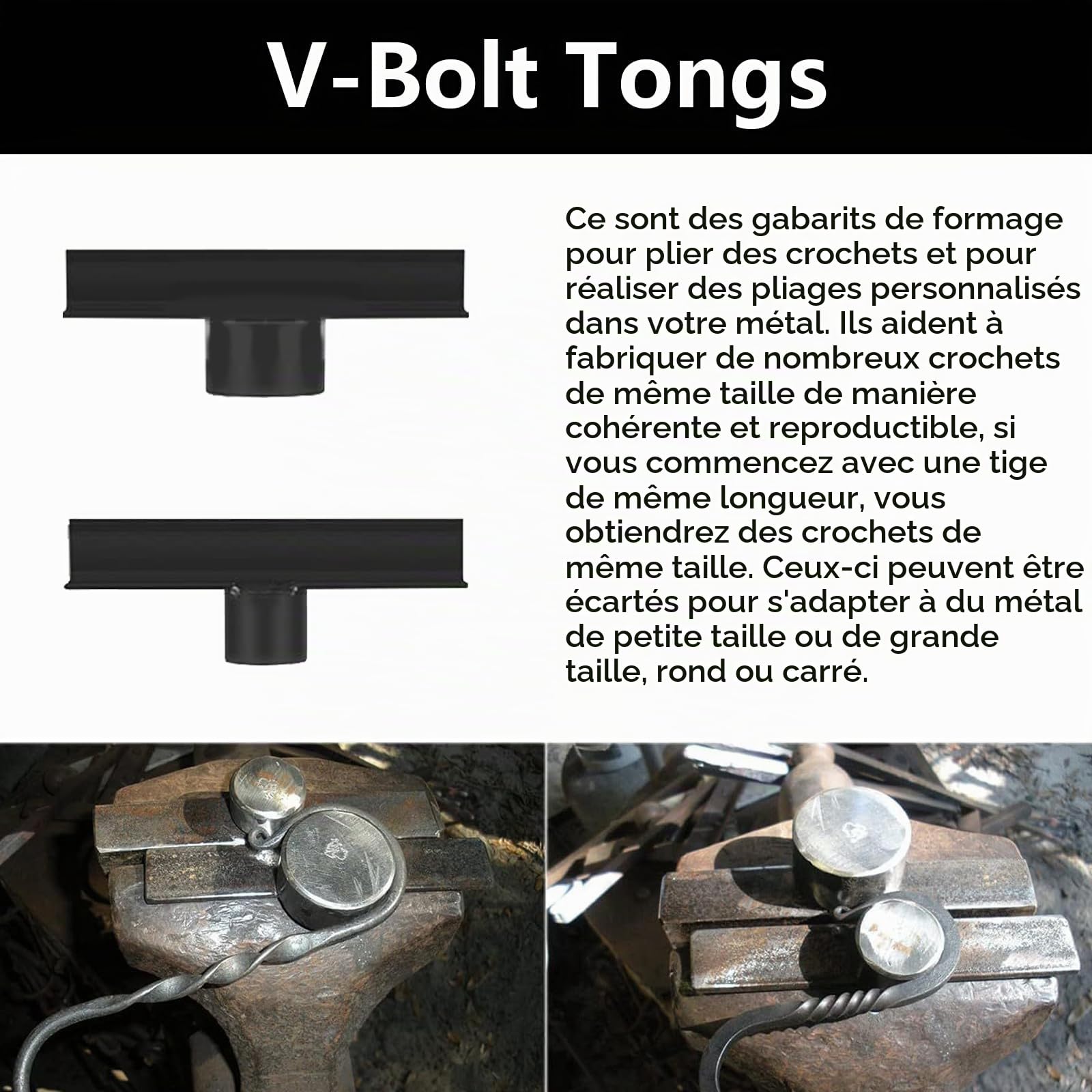Pince de Forge, Lot de 8 Pinces Rapides à Faire Soi-Même - Ensemble de Types Variés Avec Tenailles de Forge en V en Gueule de Loup et en ZV etc.