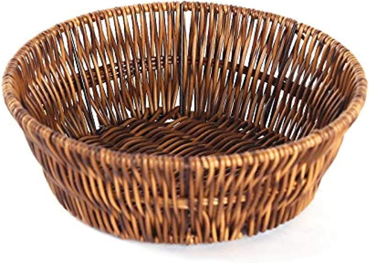 NC Creative Rattan Woven Basket Fruit Basket Rattan Bread Basket Hand Woven Basket Rattan Storage Basket Plastic Woven Basket