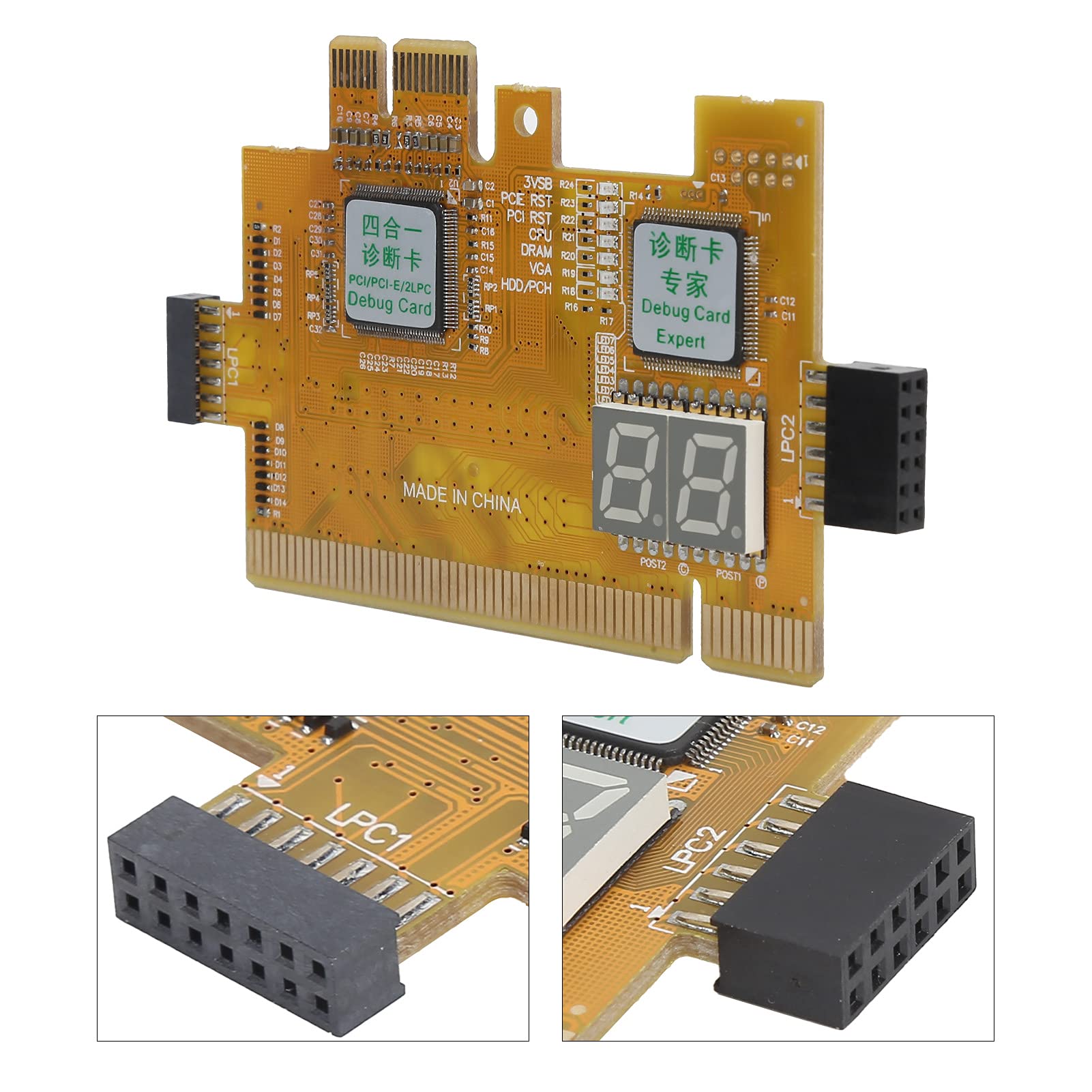 Scheda Diagnostica da Tavolo Analizzatore Compatto 4 in 1 per Test Semplici della Scheda Madre PCB Giallo