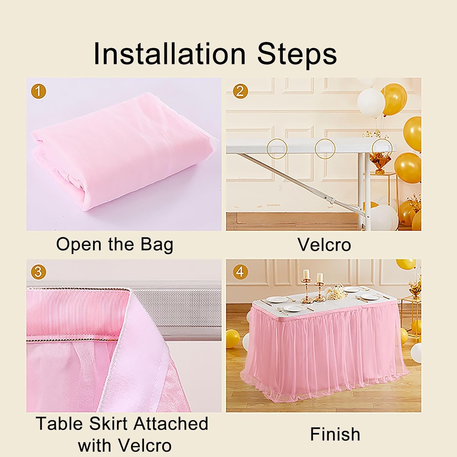 Tulle Tables Skirt, Three-Layer, Light and Delicate Party Table Skirts, for Wedding, Birthday, Party, Cake & Dessert Table Decor(Blue,9FT)